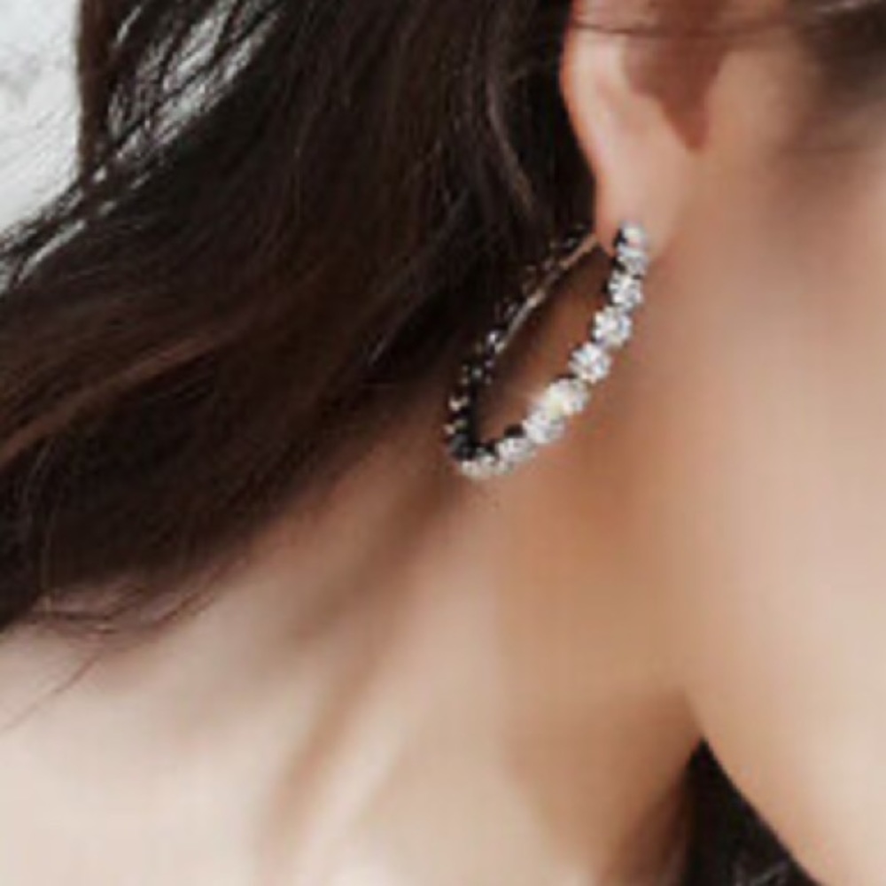 NWT 925 Silver hoop earrings - Picture 4 of 7